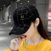Металлическая бейсболка с нашивкой M, черная, элегантная папина шляпа, легкая, регулируемая, от солнца, для женщин