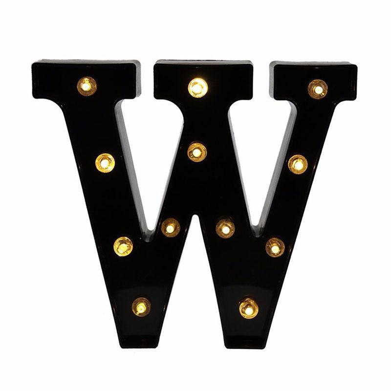 LED Black Letter Light 26 English Night Light Large Luminous Alphabet Lights Wedding Modeling Lamp For Party Birthday Home Bar