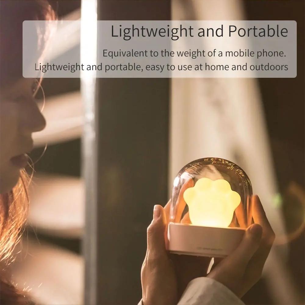 Xiaomi 3life Cat Paw Night Light Музыкальная шкатулка для друга Спальня Мини Милый мультяшный прикроватный светильник USB Перезаряжаемый атмосферный декоративный светильник
