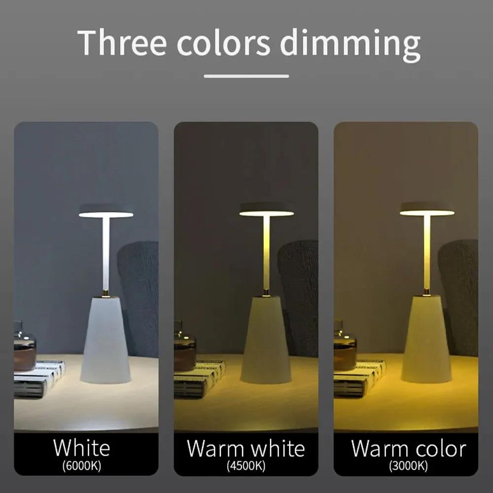 LED Simple Modern Table Lamp, Touch Control Dimmable Eye Protection, USB Charging, for Bedroom Bedside, Dining Table Decoration