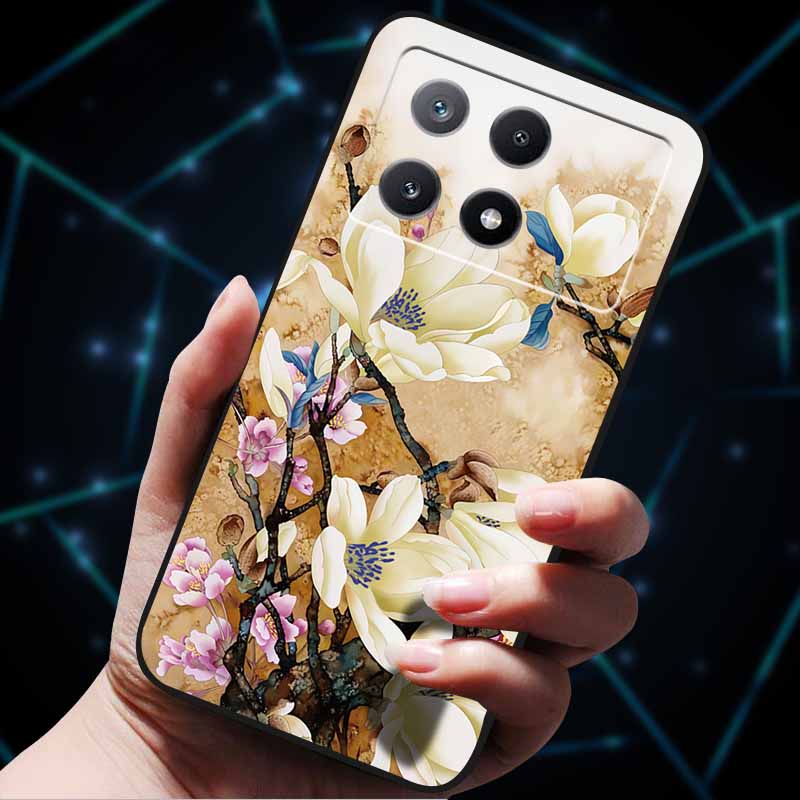 3D Flowers Emboss Fundas For Poco X6 Pro Case Soft Silicone Phone Case for Xiaomi Poco X6 Pro Poco X 6 Pro X6Pro Pocox6 Pro Bags