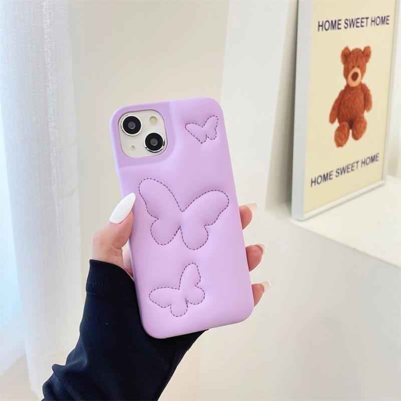 Пуховик Чехол для телефона IPhone 16 15 14 13 12 11 X Серии Защита от отпечатков пальцев Задняя крышка из искусственной кожи Модный