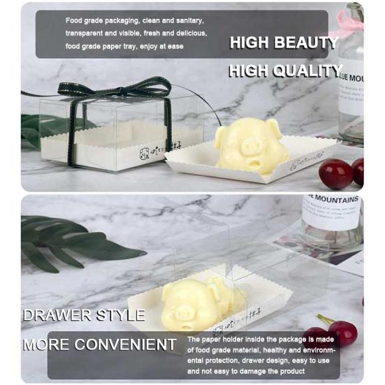 10 шт. портативные коробки для мусса, прозрачный контейнер для торта, пудинга, упаковка десерта