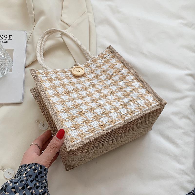 Сумка-тоут Lines для женщин, модная корейская корзина для овощей, сувенирная подарочная коробка, льняная упаковочная сумка, универсальная сумка