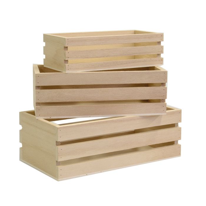 Ensemble de mini cagettes en bois 3 pièces