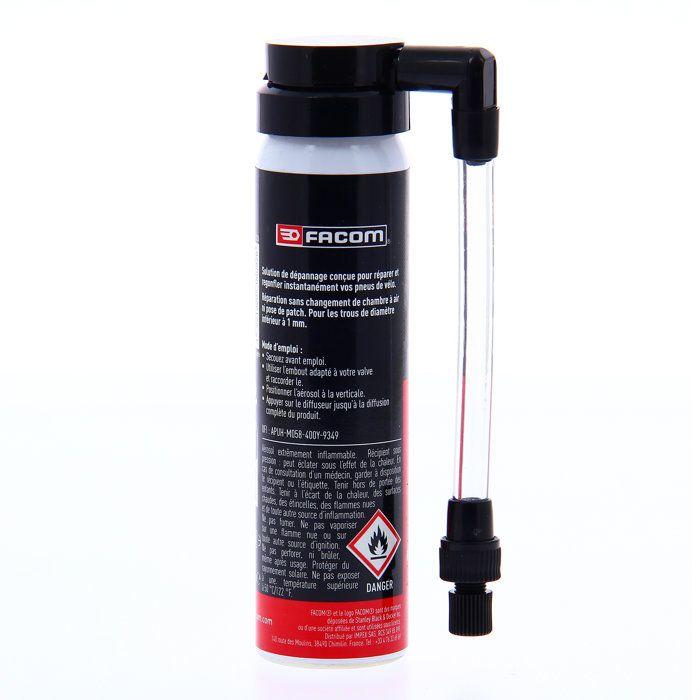 Répare‑crevaison vélo - FACOM - 006092 - 75 ml - Répare et regonfle instantanément sans démontage