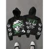 Unisex Oversized Hooded Sweatshirt With Abstract Graphic Print Streetwear Loose Fit Long Sleeve Pullover