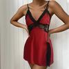 Comfortable Women Sleepshirt Low Cut Polyester Sleep Colthes Lace Sexy Wear Sleeveless Solid Women Night Dress