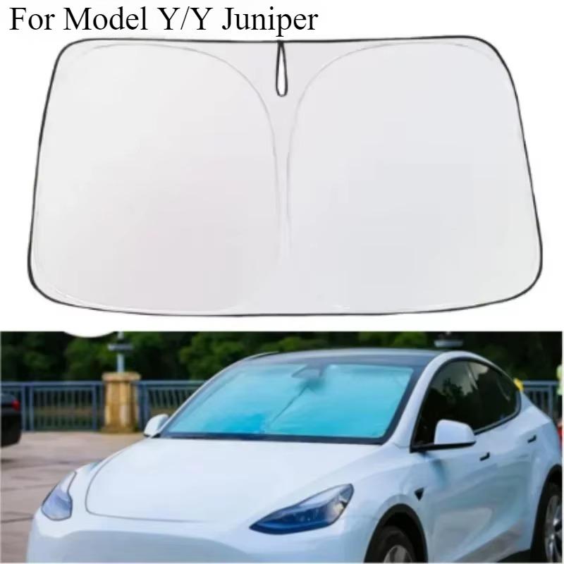 Для Tesla Model 3/Y 2025 Автомобильный солнцезащитный козырек на передний экран Автомобильный солнцезащитный козырек на лобовое стекло Теплоизоляция Летний солнцезащитный козырек Защитная шторка на окно