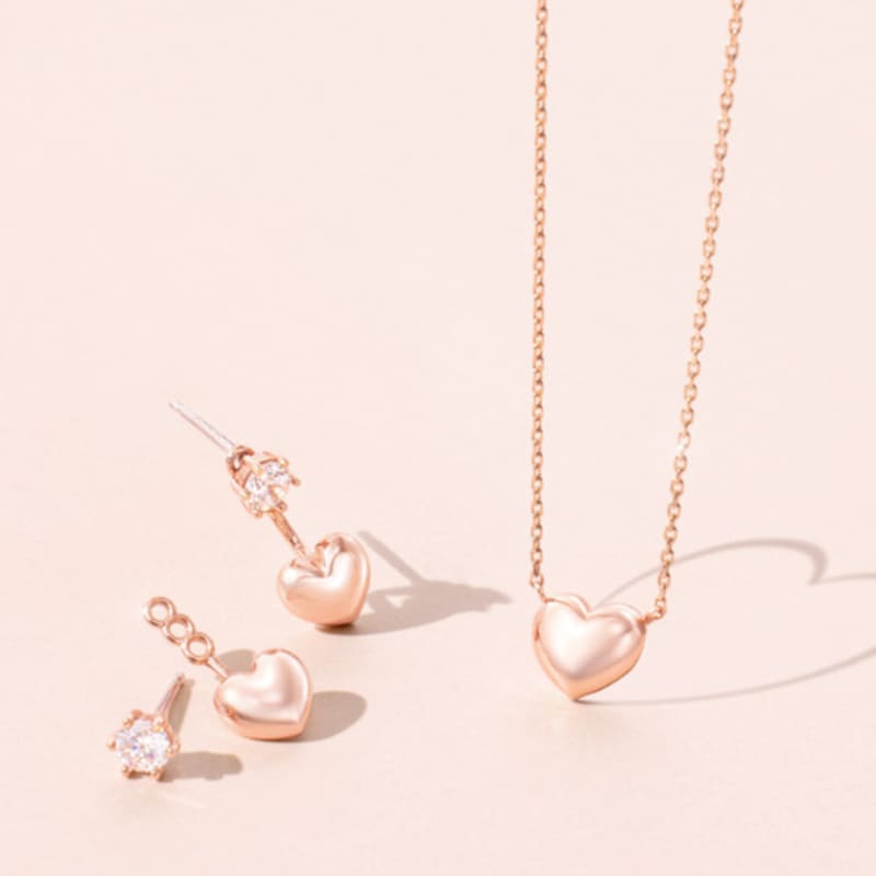 J.ESTINA LALA J Heart Necklace + Earrings Set (SET-J0-0711)
