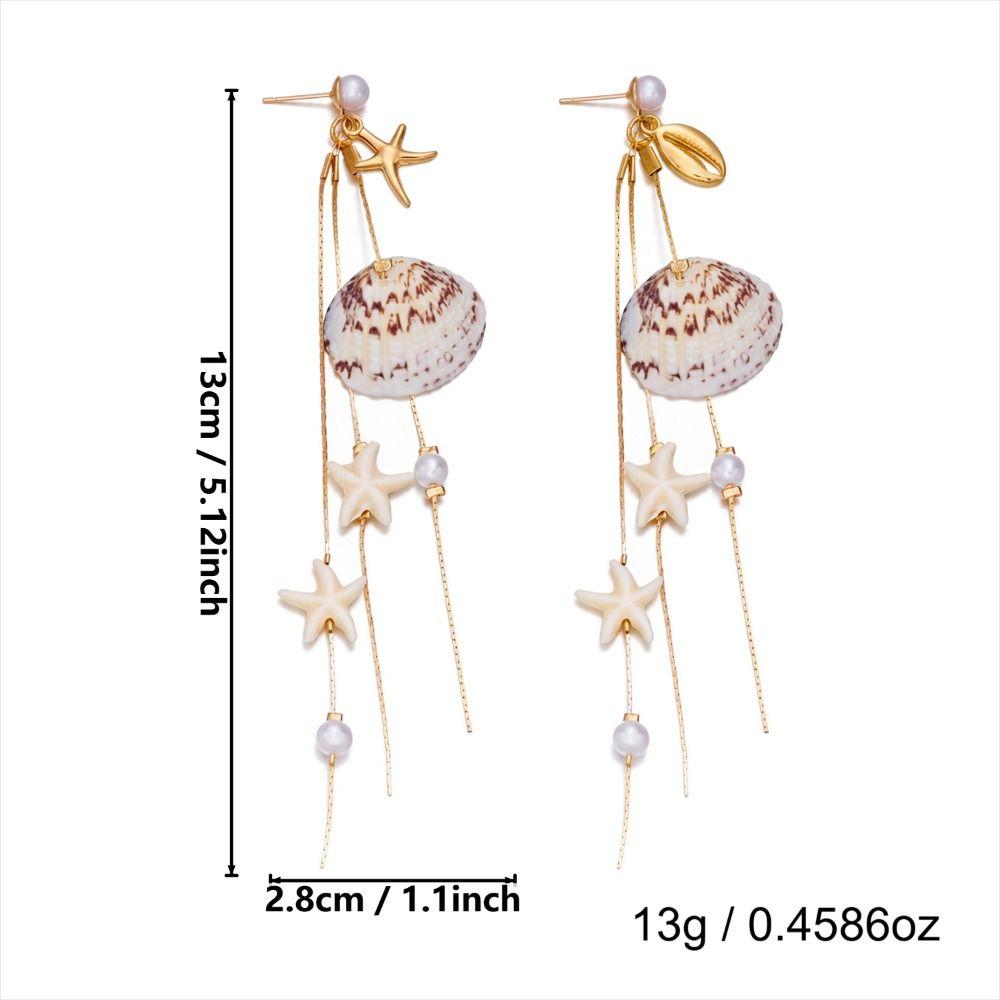 Drop Design Starfish Shell Earrings Bohemian Style Drop Earrings Summer Season