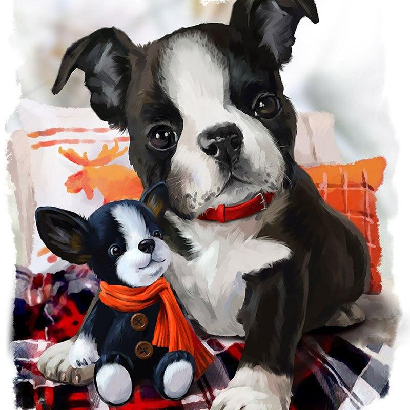5D DIY алмазная живопись милая собака Алмазная вышивка милое домашнее животное вышивка крестиком полная квадратная круглая дрель ручной домашний декор подарок
