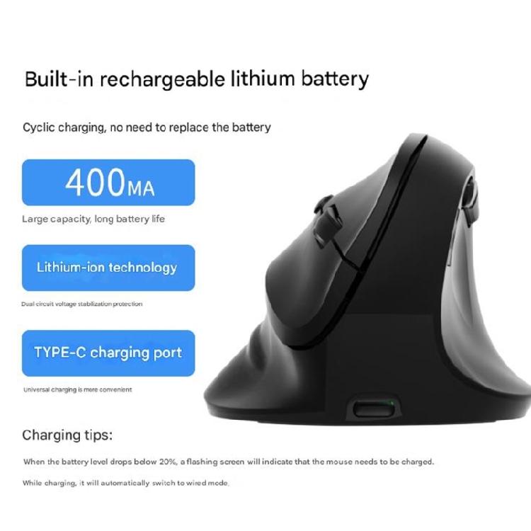 Беспроводная вертикальная мышь Type C 2.4G Эргономичная мышь 4800DPI Мышь Совместимая с Bluetooth Оптическая мышь для ПК Компьютера