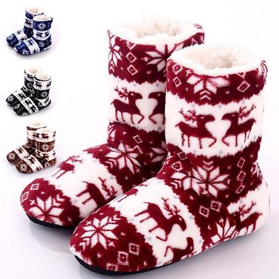 Домашние носки с рождественским лосем, зимние теплые мягкие домашние тапочки, напольная обувь для девочек, обувь с оленем Chirsitmas