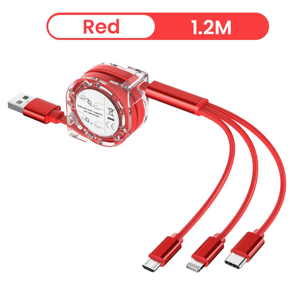 Эластичный зарядный кабель 3в1 iOS Type C USB C Micro USB для iPhone 12 13 14 5 6 7 8 X Samsung шнур автомобильные кабели для зарядки мобильных телефонов