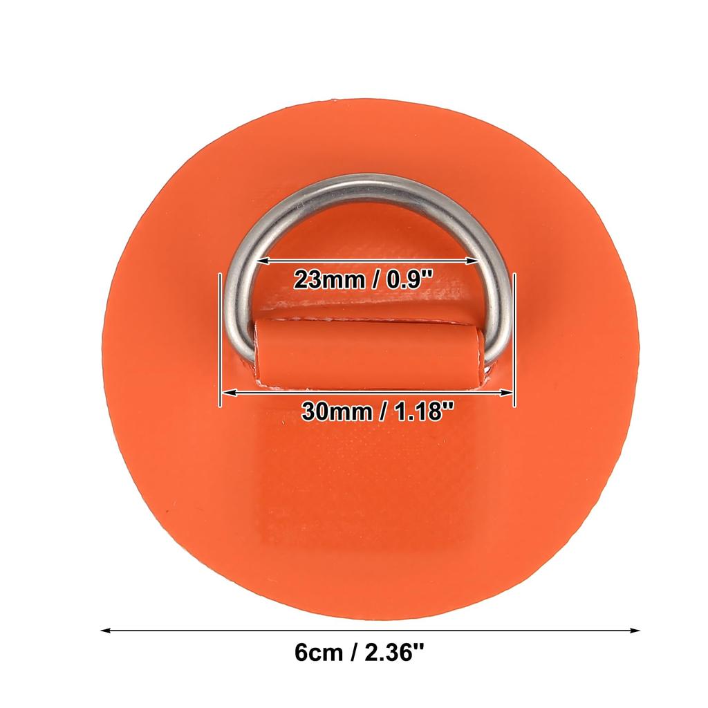 X AUTOHAUX D-образные заплаты ПВХ Нержавеющая сталь Круглые D-образные накладки для серфборда Надувной лодки Каяка Каноэ Палуба 6см Оранжевый