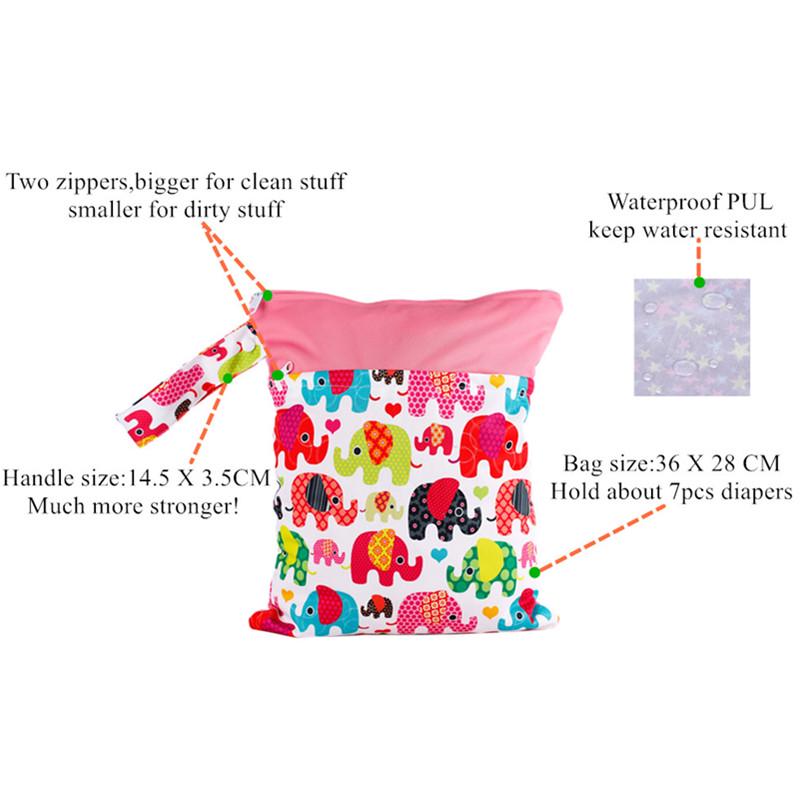 Водонепроницаемые многоразовые тканевые подгузники для мокрой сумки, складные сумки для хранения малышей