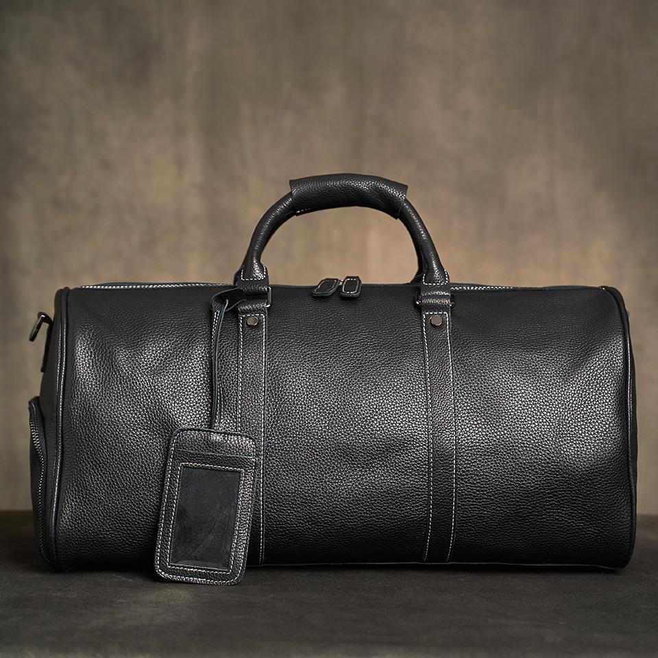 Мужская дорожная сумка из натуральной кожи, повседневная ручная сумка, большая вместительная сумка для фитнеса, карман для обуви на плечо для 18-дюймового ноутбука
