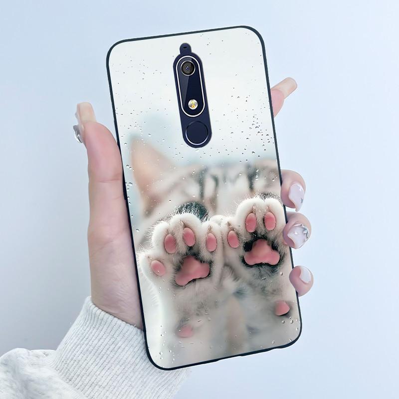 Чехол Для Nokia 5.1 6.1 Эстетичный Роскошный Милый Крутой Мальчики Девочки Мягкий силикон Чехол для телефона Задняя крышка Черный Матовый Защитный чехол