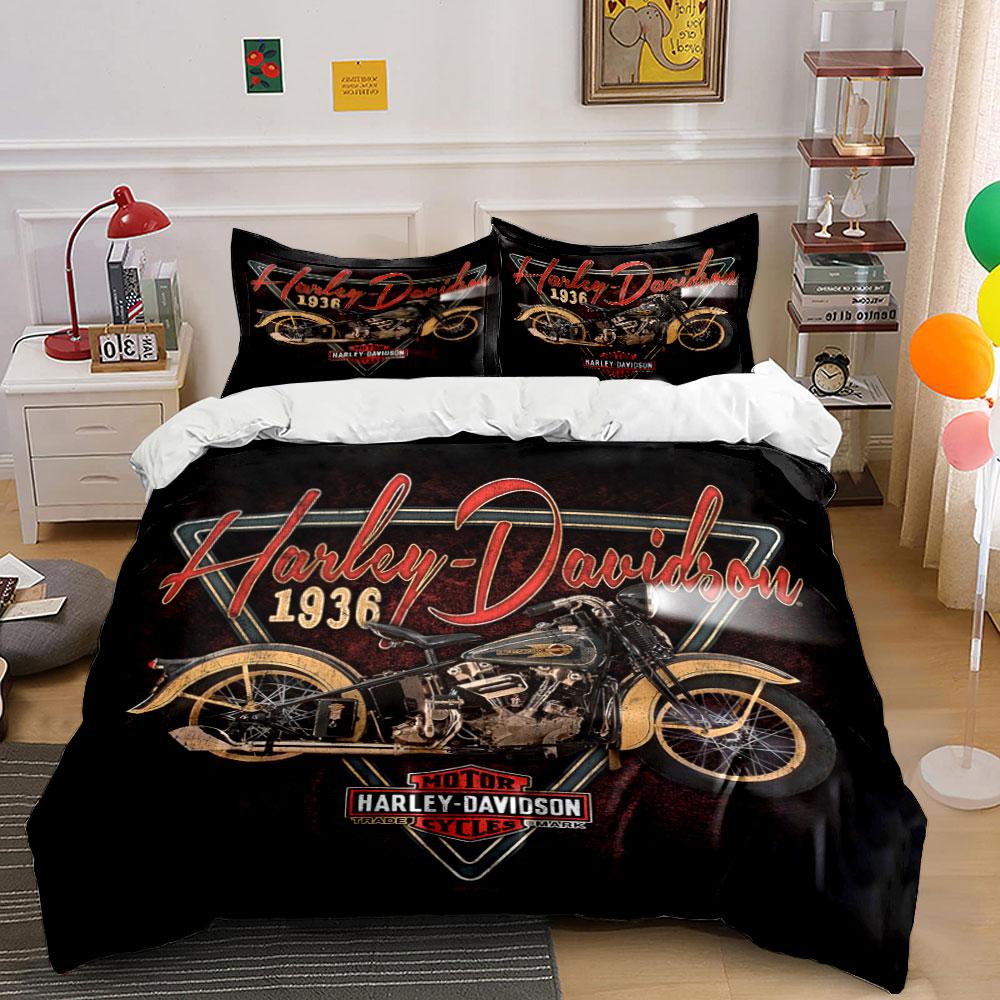 Vintage motorcycle and logo. Bedding sets Duvet cover sets Duvet covers Pillowcases(1*Duvet Cover 2*Pillowcases without duvet insert)