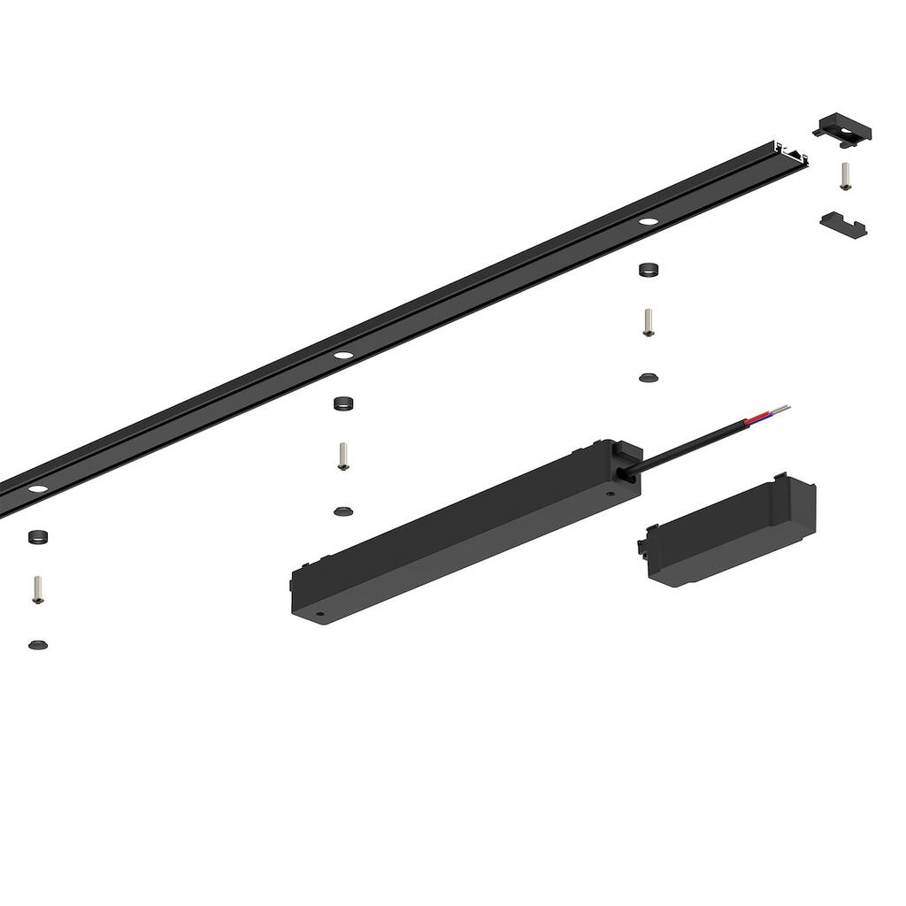 Slim Magnetic Track Rail Surface Mounted + End Caps