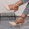 Fashion Sexy Cross Strap High Heels Shoes for Women 2025 Summer New Black Apricot Baotou Sandals Female Thin Heeled Elegant Woman Heels