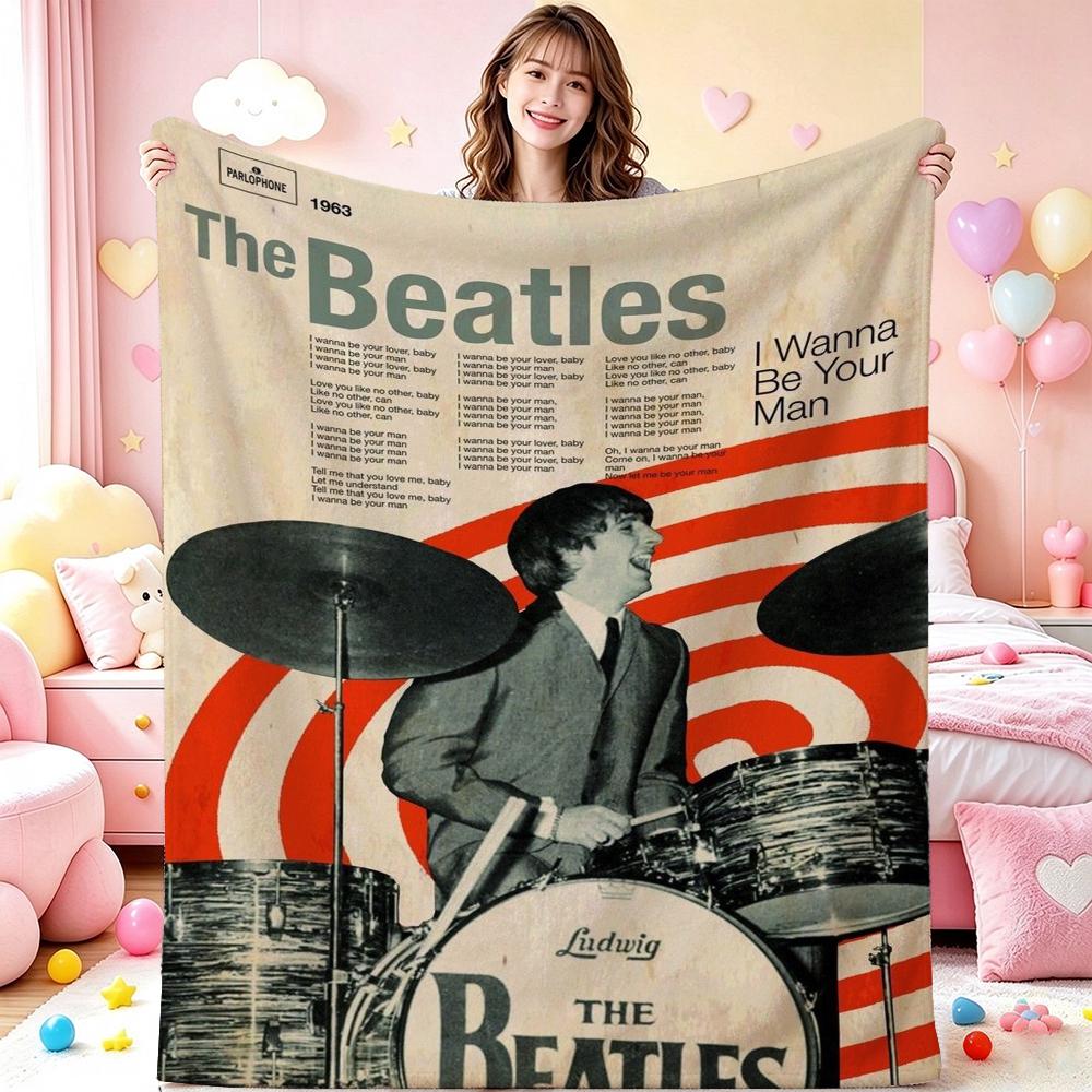 The Beatles Timeless Rock Legend Pattern Blanket Soft Warm Fleece Blanket For Office Sofa Party Decor Valentine'S Day Gift
