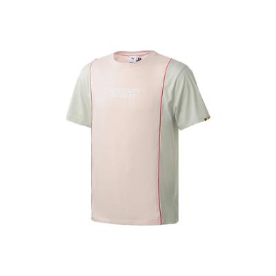 Puma Повседневная спортивная футболка с цветными блоками с круглым вырезом и короткими рукавами, топы унисекс, розовые 598070-73