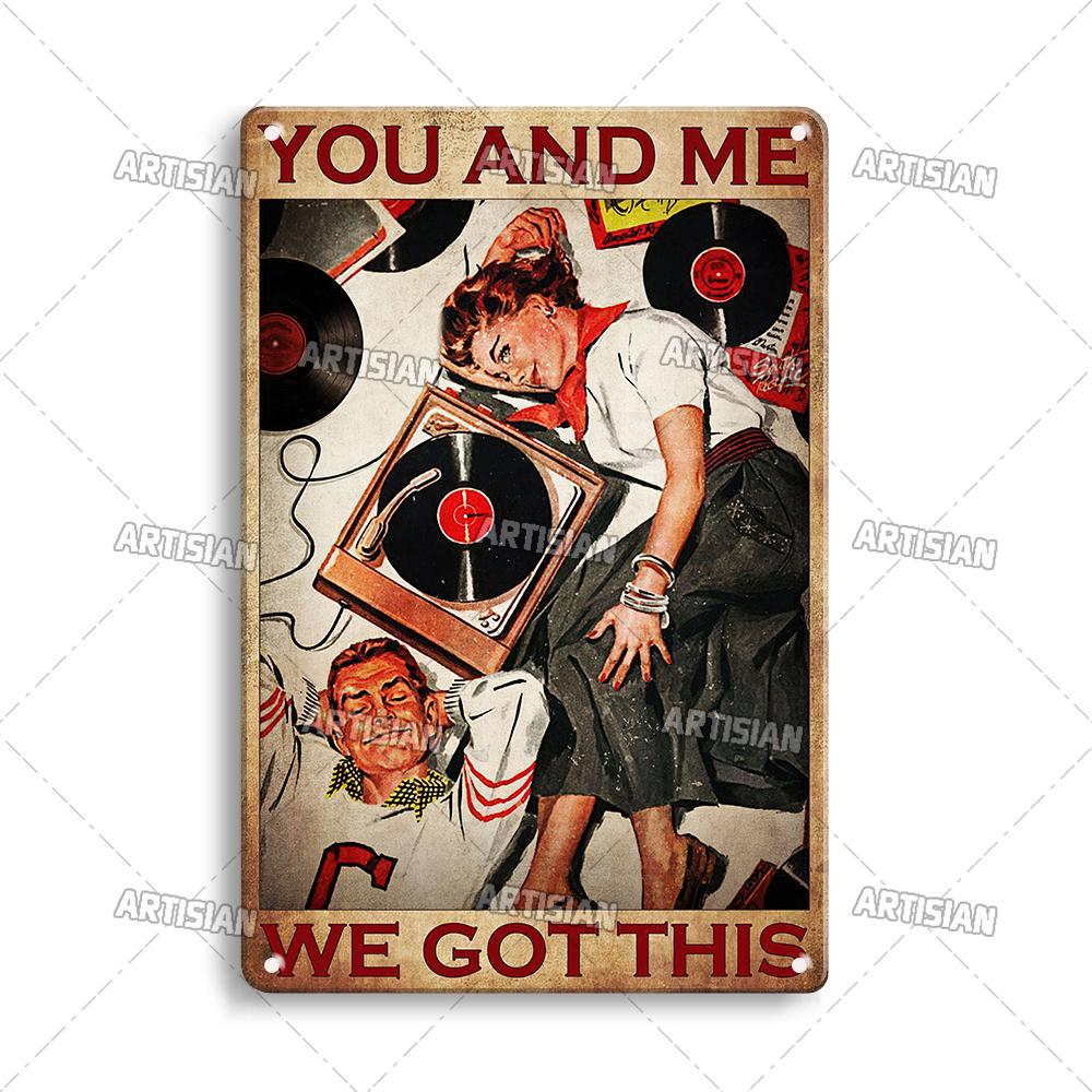 Классические виниловые пластинки настенная тарелка винтажная музыка металлическая жестяная вывеска настенное искусство металлический плакат мужская пещера кафе клуб индустриальный декор