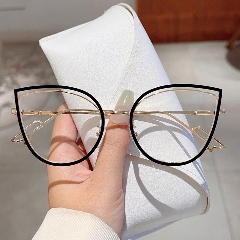 Trend Cat Eye Glasses Woman European American Stylish Eyeglasses Frame Women'S Anti Blue Light Glasses Computer Eyeglass