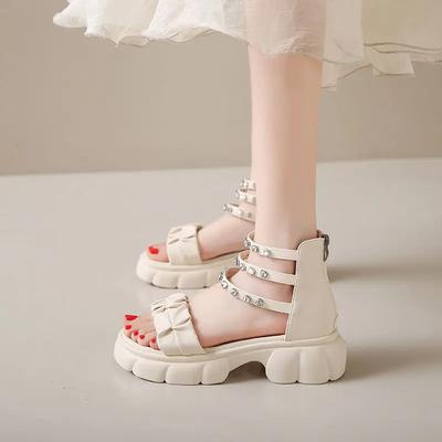 Модные сандалии на молнии в римском стиле для женщин Роскошные 2025 Оригинал в продаже Лучшая женская обувь Новые дышащие модные летние сандалии Распродажа