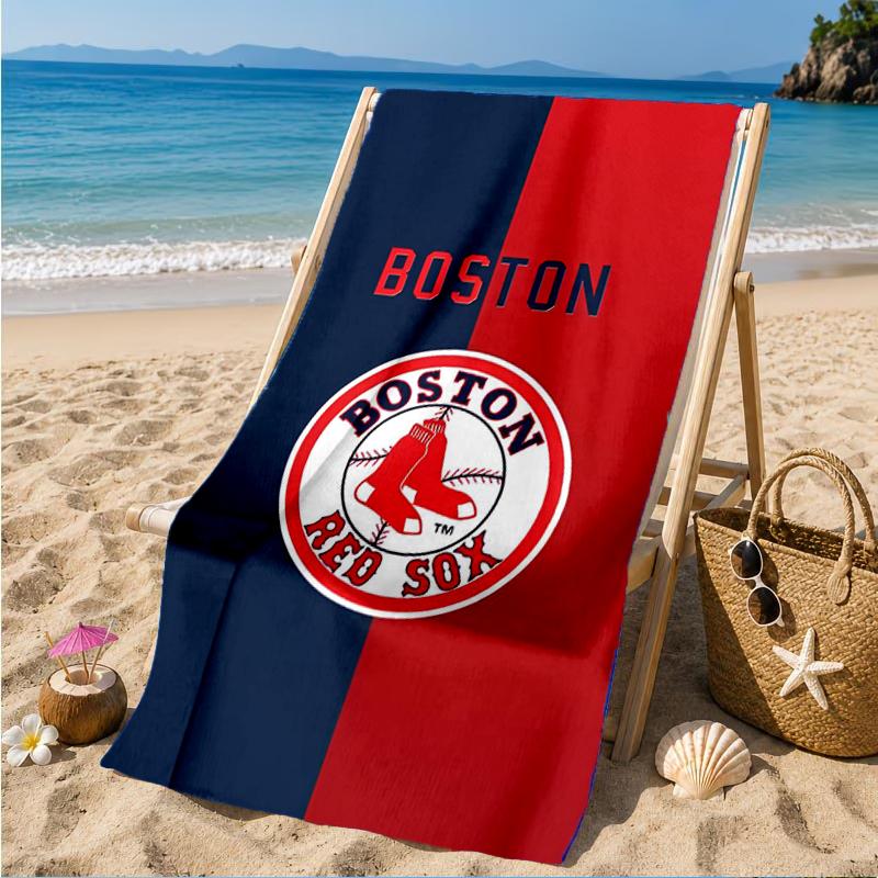 Red Sox Emblem Beach Towel, Super Soft Microfiber, Perfect Gift for Her/Him, Birthday, for Pool, Beach, Travel, Decor Beach Party