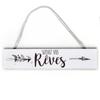 [R5081] - Wooden Plaque 'Follow Your Dreams' Grey - 37x8 Cm