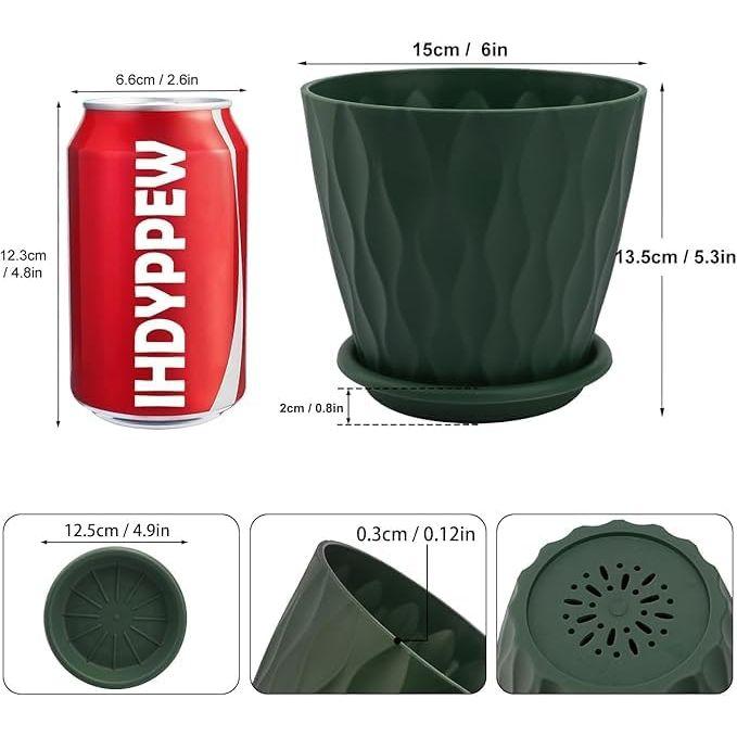 6.3 Inch Flower Pots for Home Decoration, Indoor Plant Pots, Gardening Pots for Plants, Plastic Flower Pots for Garden Plants