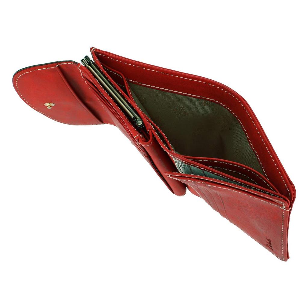 Кошелек двойного сложения из натуральной кожи Coraggio Green [Dakota] женский DA-36441-50