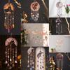 Hand-Woven Wind Chimes Life Tree Dream Crystal Wind Chime Crystal Stone Room Decoration Engraving Christmas