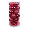 24 Pieces 3cm Shatterproof Christmas Ball Ornaments For Xtmas Tree Wedding Birthday Party Decor-Red 3CM