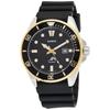 Men's Diver-Style Stainless Steel Quartz Watch with Resin Strap, Black, Size 25.6" (Model: MDV-106G-1AVCF)