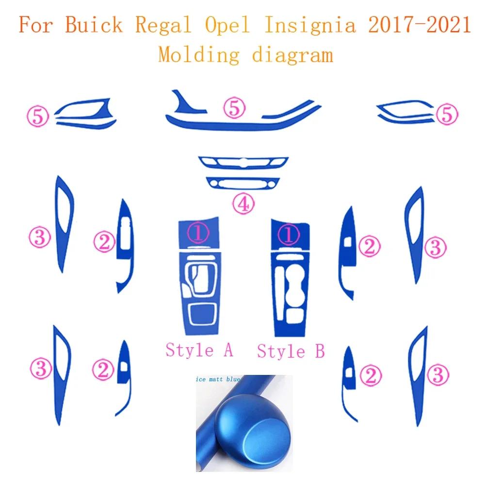 For Regal Opel ignia 2017- Interior Central Control Panel Door Handle Carbon Fiber Stickers Decals Car styling Accessorie