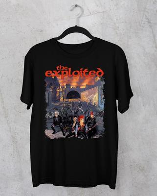 НОВЫЙ The Exploited ГРУППА черная футболка с коротким рукавом JJ3571