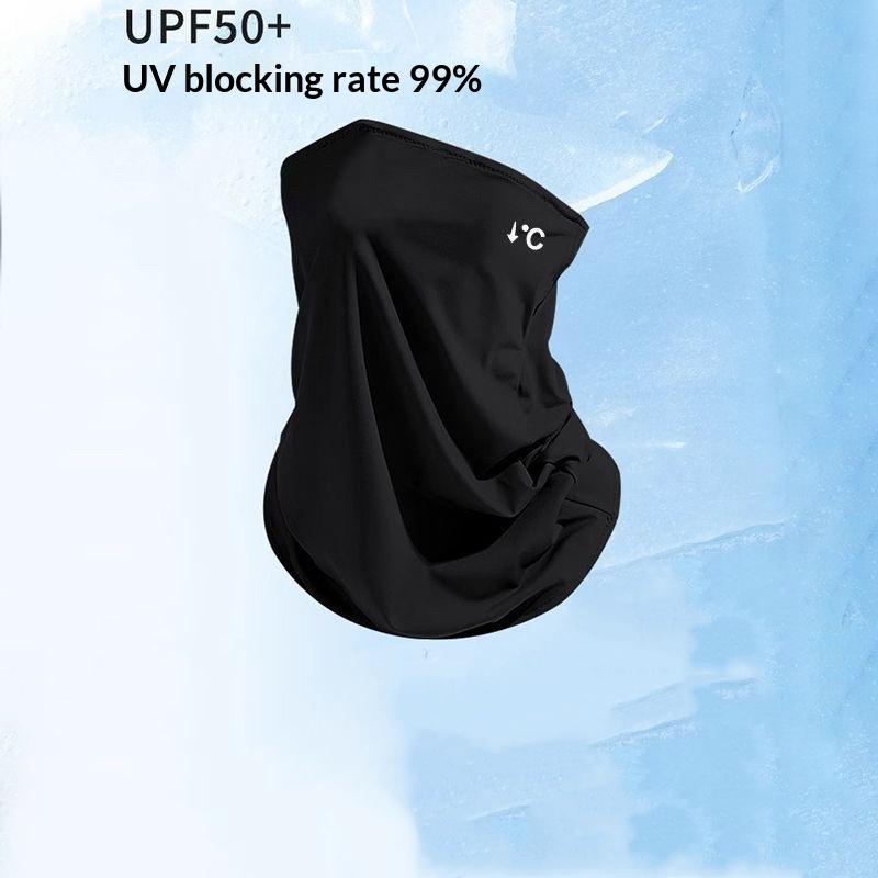 Summer Ice Silk Face Cap with Neck UV Protection Lightweight Sunblock Outdoor Sports Face Mask