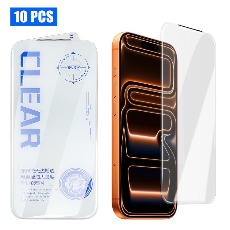 10Pcs 3D Curved Edge Zero-Border HD 9H+ Tempered Glass Screen Protector For iPhone 17 Pro, Bubble-Free Auto Adsorption Film