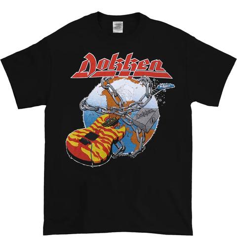 Unisex shirt Cotton Oversize Large Size Preta Dokken Rokken Com Dokken Dos Anos 80