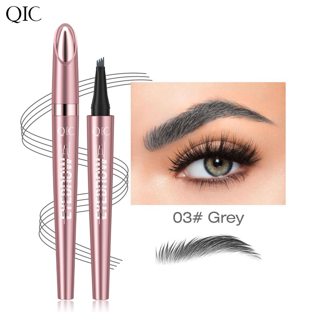 4 Fork Tip Eyebrow Pencil 3D Microblading Waterproof Dark Brown Natural Color Fine Stroke Eyebrow Pencil Ladies Makeup