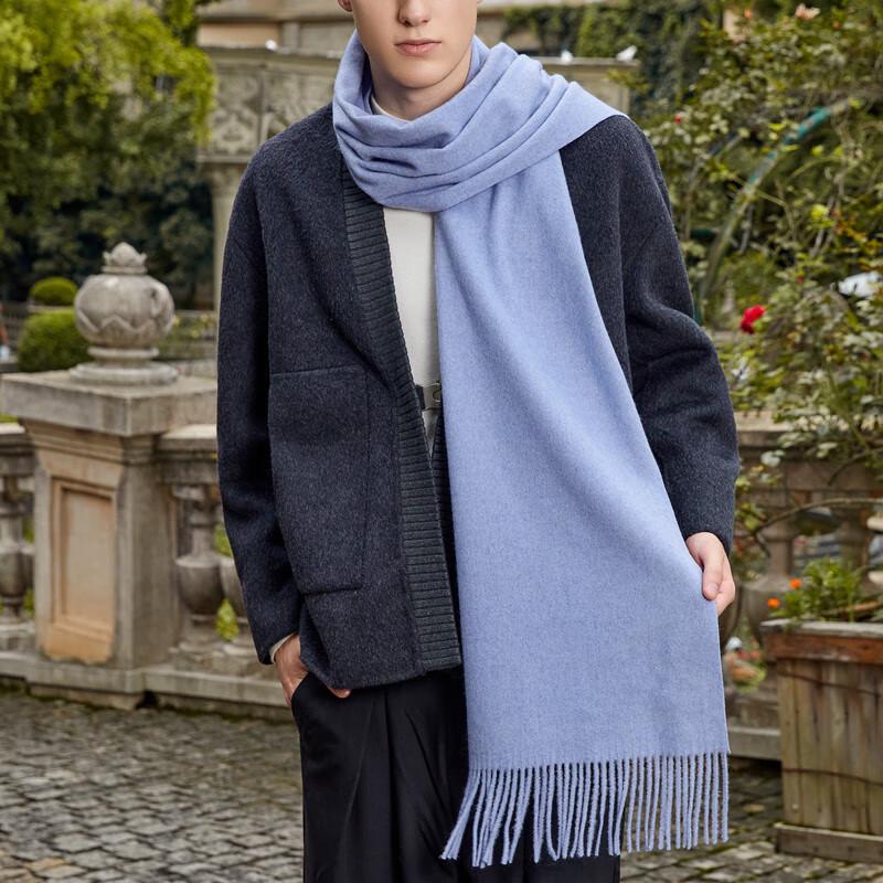 Мужской однотонный шерстяной шарф