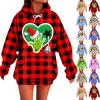 Ladies' Loose Comfortable Casual Fashionable Christmas Print Hooded Sweatshirt