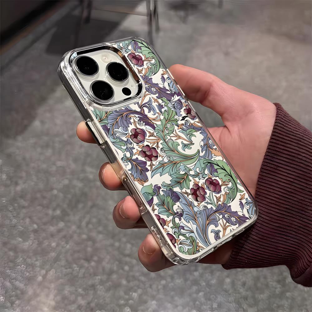 Чехол для телефона William Morris Thief Design для iPhone 17 Air 16 E 15 14 13 12 11 Plus Pro Max Электрооцинкованный Прозрачный Мягкий Чехол