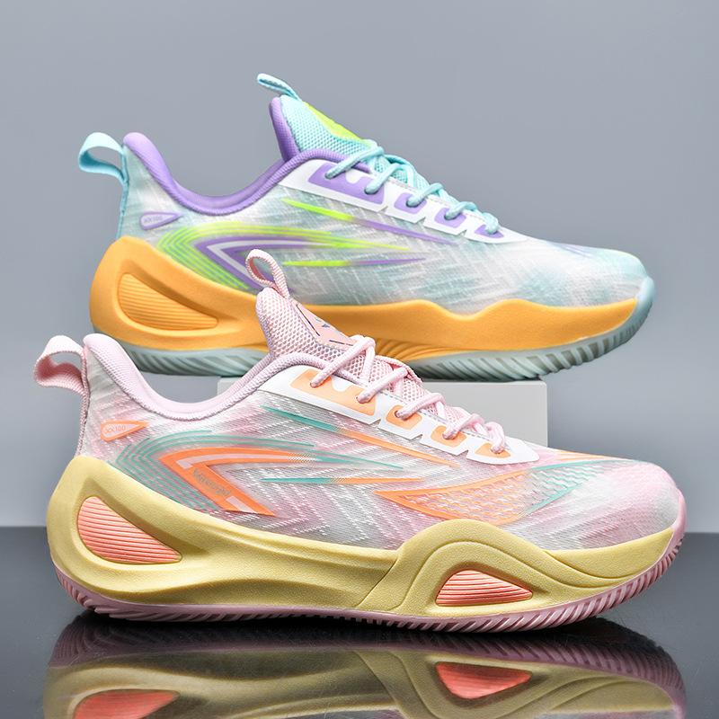 New Mandarin Duck Basketball Shoes Mesh Men's and Women's Mesh Sports Shoes Students Teenagers Big Children Running Shoes