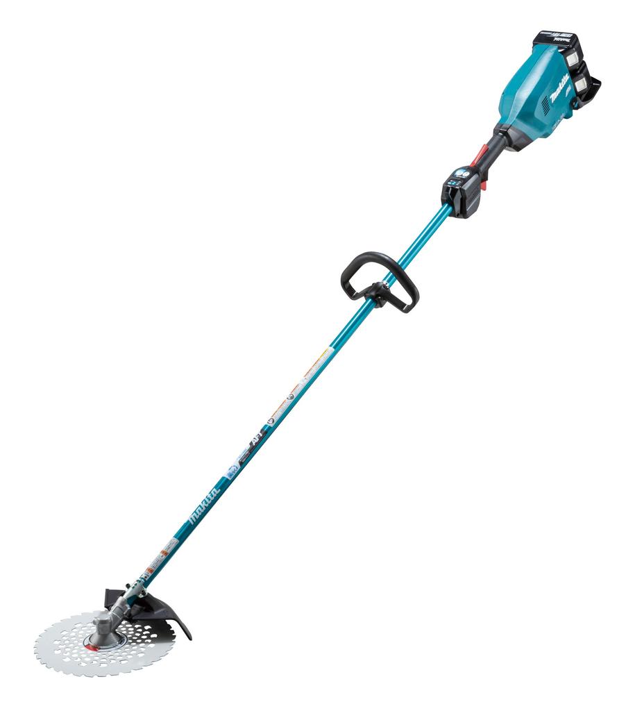 Makita MUR369LDG2 Cordless Grass 255mm Cutting Width with Tip Loop Two 6Ah Batteries and Charger Trimmer, 18V+18V, Saw, Handle,