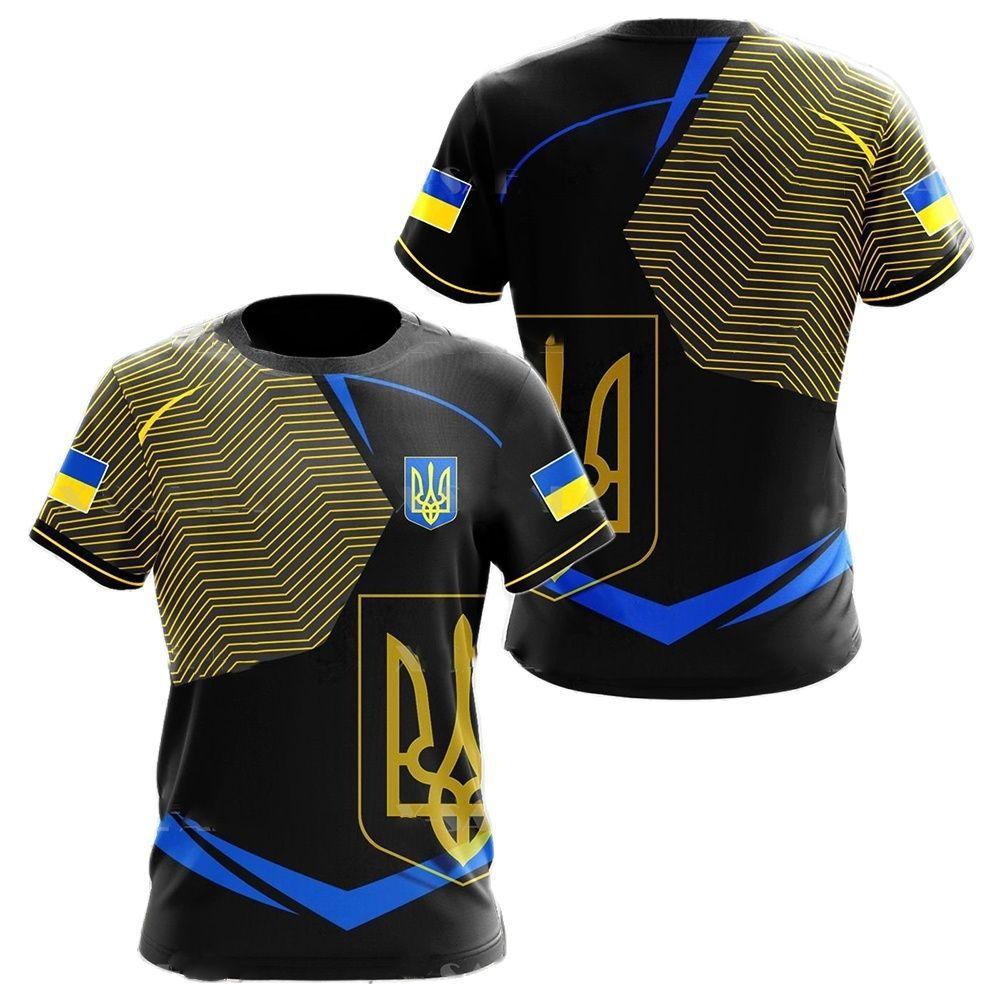Ukraine Flag Camo Printed 3D T-shirt Summer Ukrainian Veterans Training Clothes Personality Teenage Short Sleeved O-neck Top